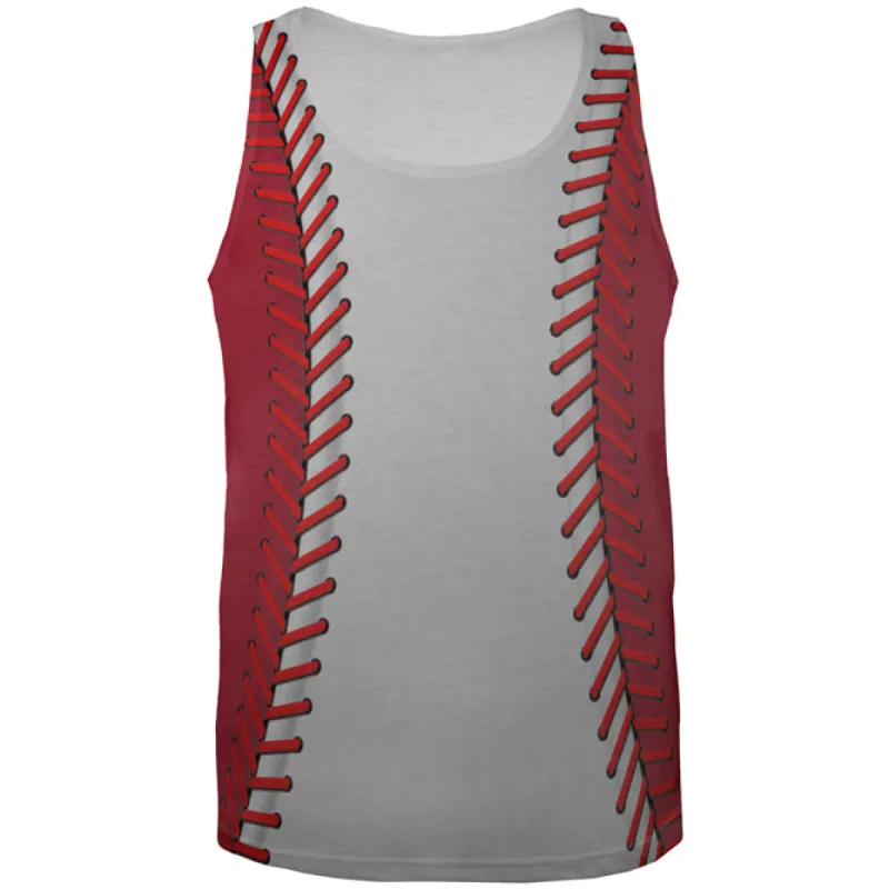 Baseball League White and Red All Over Mens Tank Top sold by Old Glory