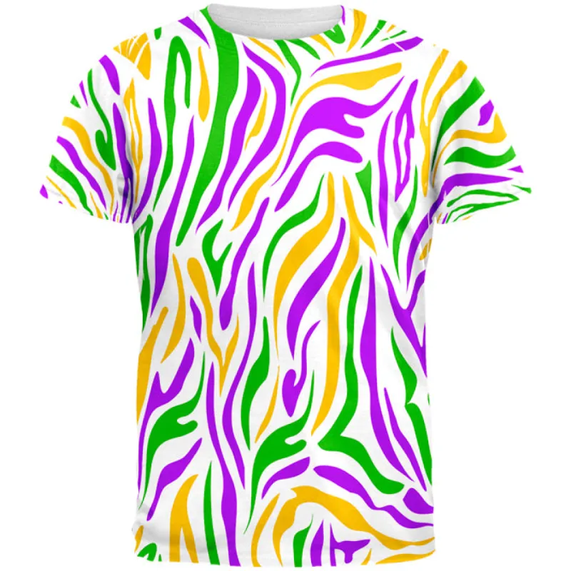 Mardi Gras Zebra Stripes Costume All Over Mens T Shirt sold by Old Glory