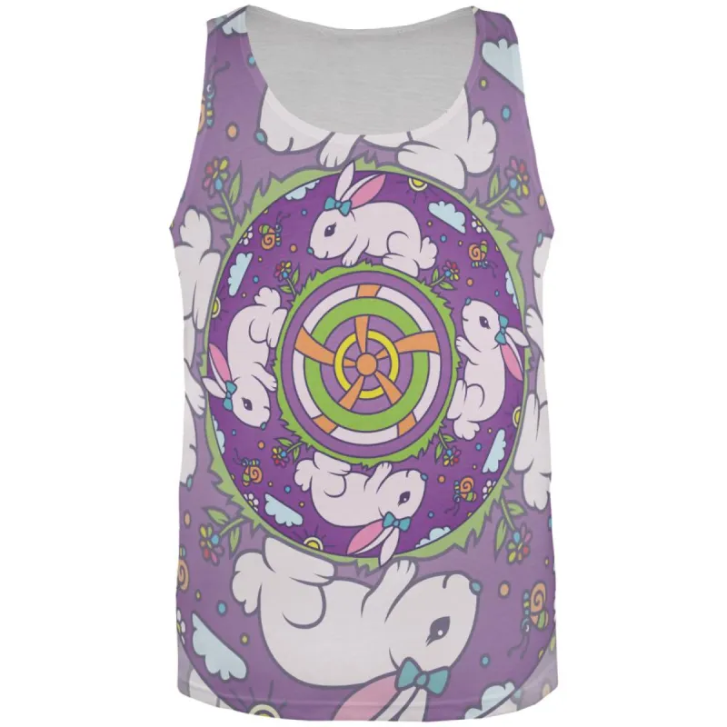 Mandala Trippy Stained Glass Easter Bunny All Over Mens Tank Top sold by Old Glory