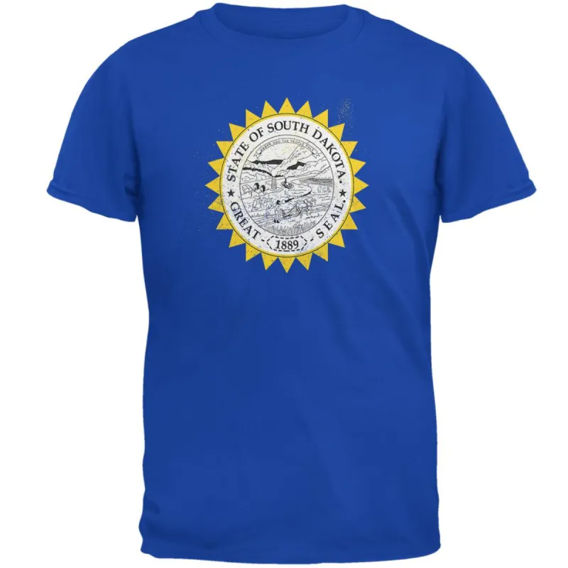 Born and Raised South Dakota State Flag Mens Soft T Shirt sold by Old Glory