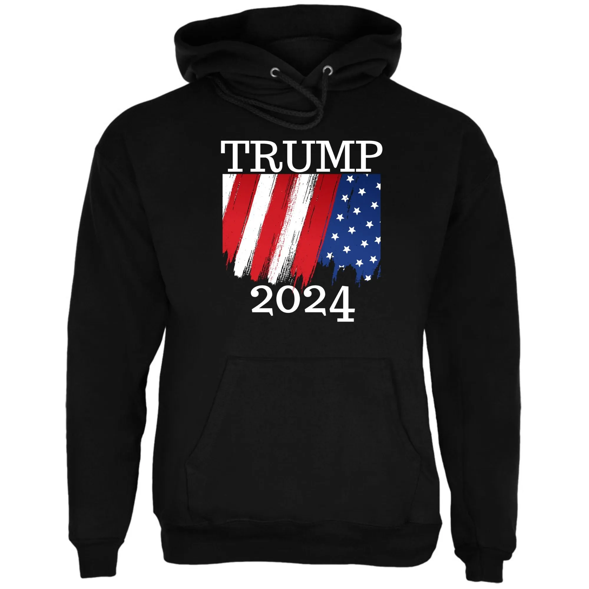Election 2024 Trump 2024 Paint Stroke American Flag Mens Pullover Hoodie sold by Old Glory