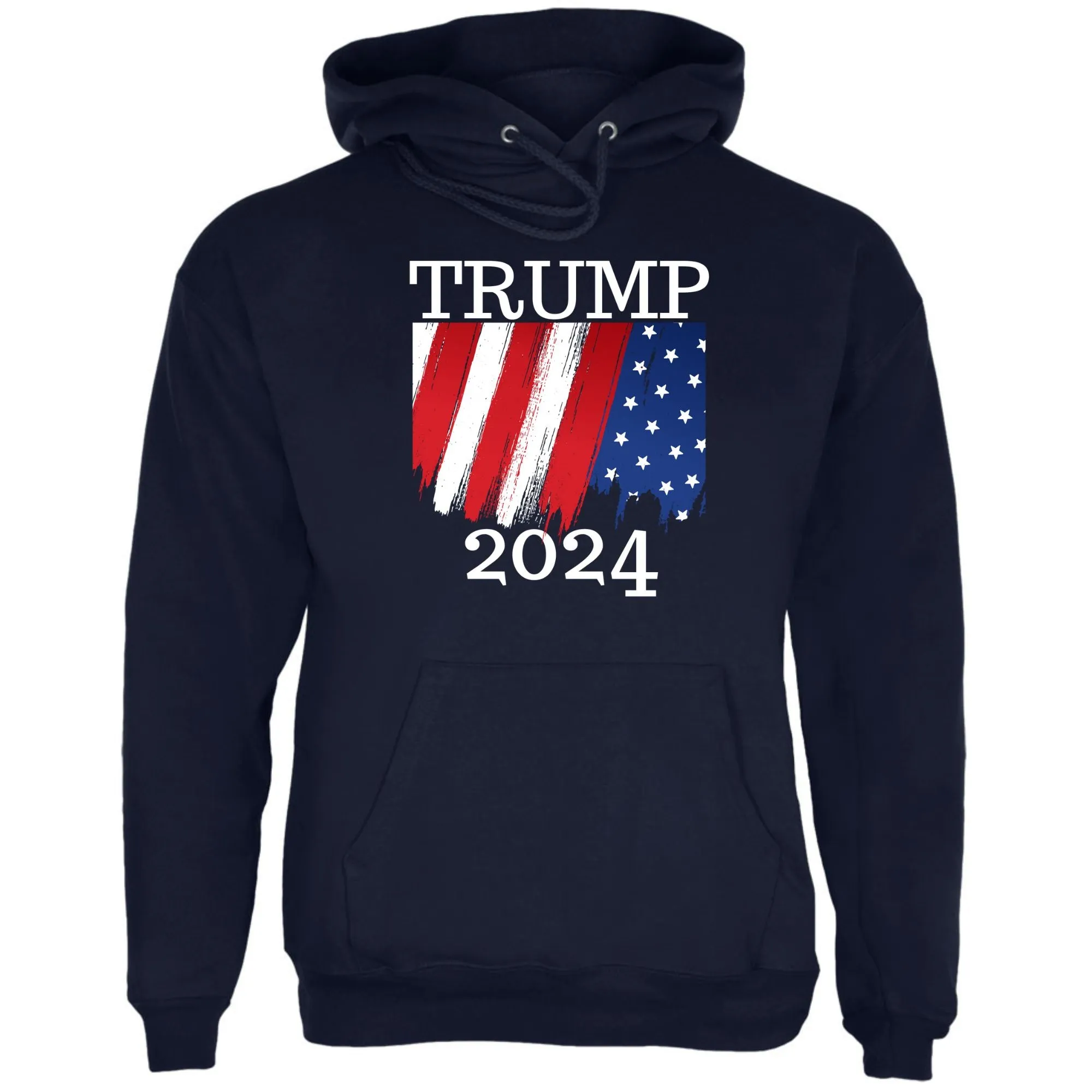 Election 2024 Trump 2024 Paint Stroke American Flag Mens Pullover Hoodie sold by Old Glory product image thumbnail 2