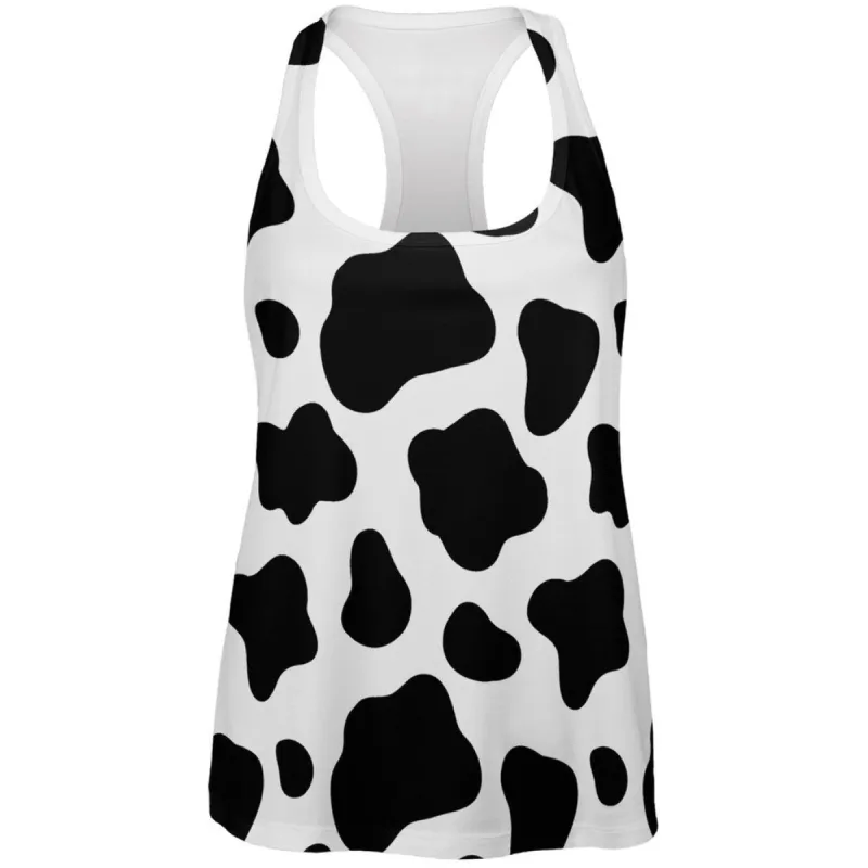 Cow Pattern Costume All Over Womens Racerback Tank Top sold by Old Glory