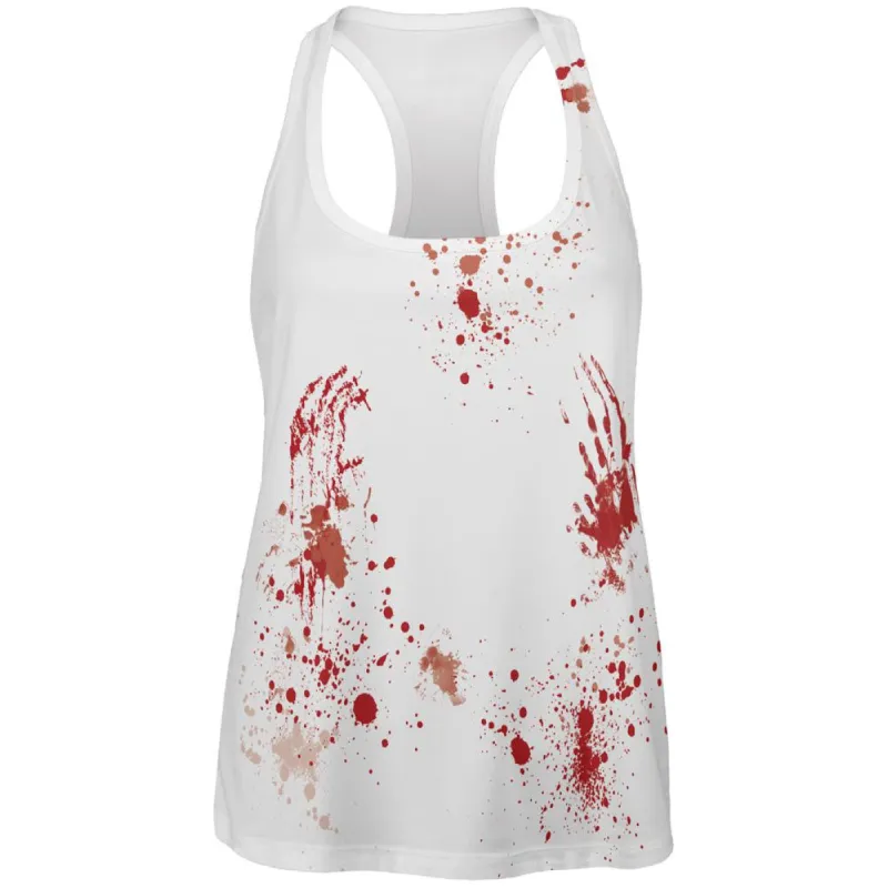 Halloween Blood Splatter Zombie Survivor All Over Womens Work Out Tank Top sold by Old Glory