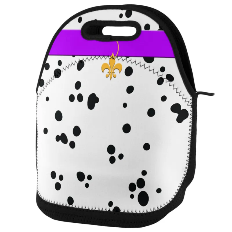 Mardi Gras Dog Dalmatian Purple Collar Fleur De Lis Lunch Tote Bag sold by Old Glory