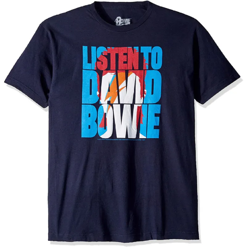 David Bowie - Listen to Bowie Mens T Shirt sold by Old Glory