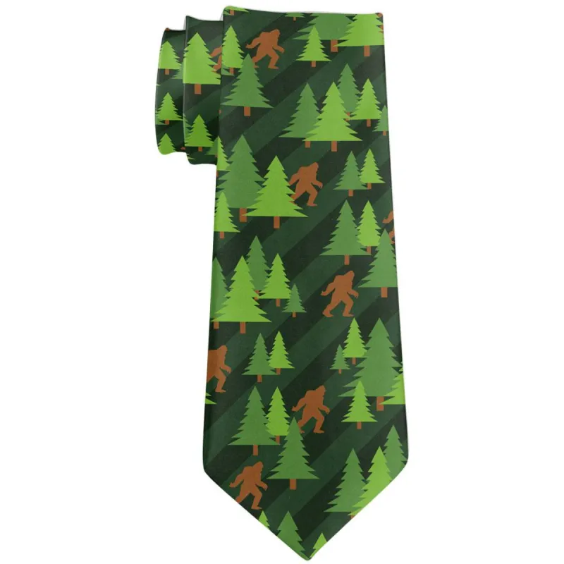 Sasquatch Bigfoot Woods Pattern All Over Neck Tie sold by Old Glory
