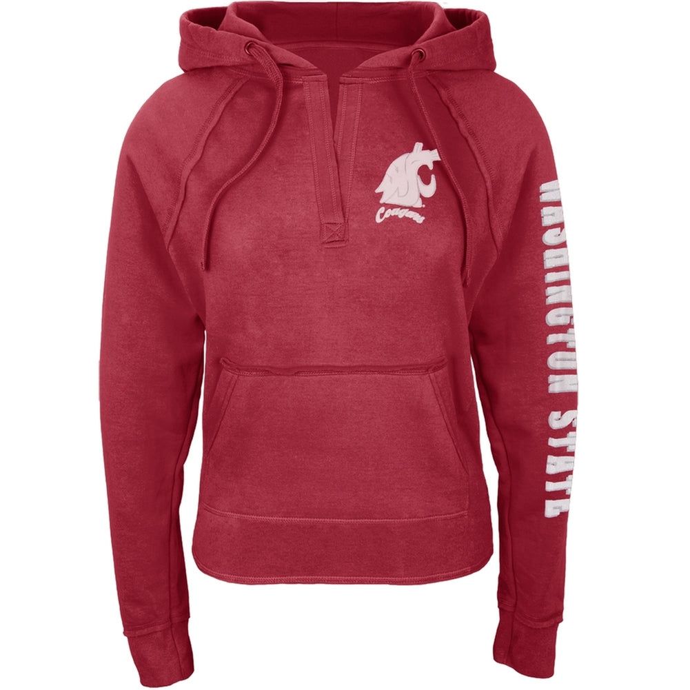 Washington State Cougars - Glitter Team Juniors V-Neck Juniors Hoodie sold by Old Glory