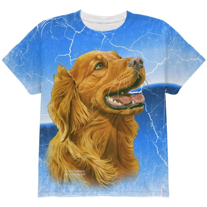 Golden Retriever Live Forever All Over Youth T Shirt sold by Old Glory