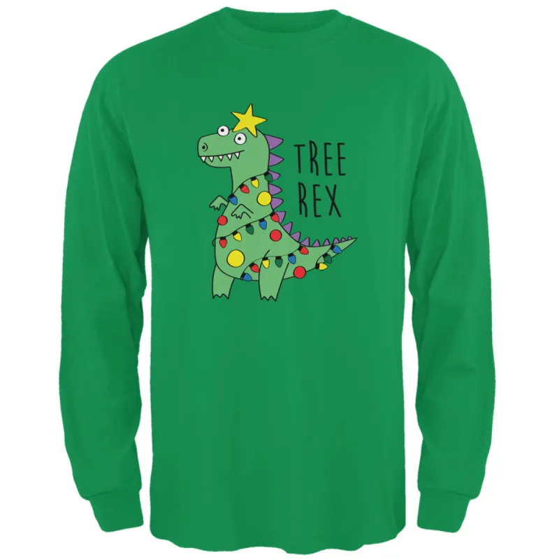 Christmas Tree Rex T-Rex Funny Dinosaur Mens Long Sleeve T Shirt sold by Old Glory