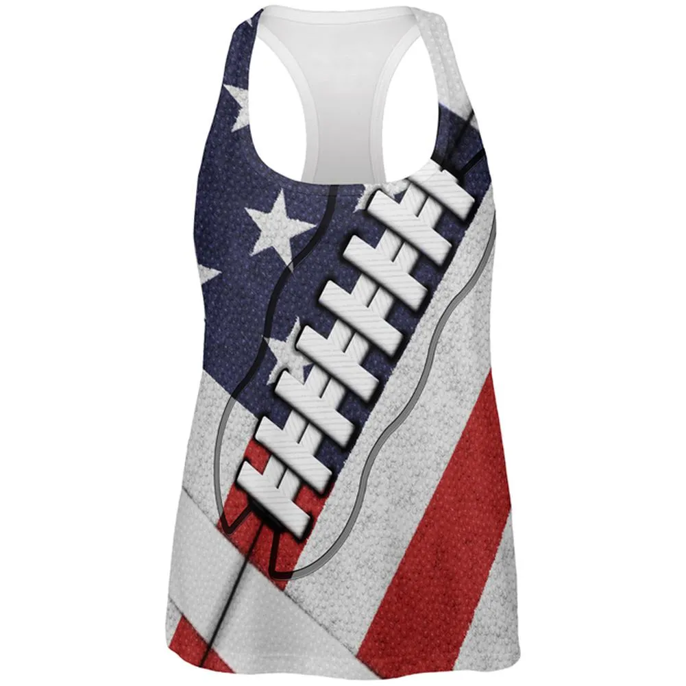 4th of July American Flag Patriot Football All Over Womens Work Out Tank Top sold by Old Glory