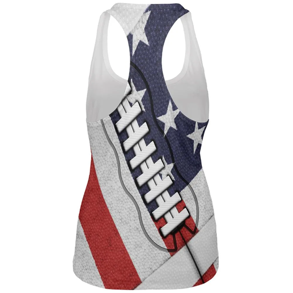4th of July American Flag Patriot Football All Over Womens Work Out Tank Top sold by Old Glory product image thumbnail 2