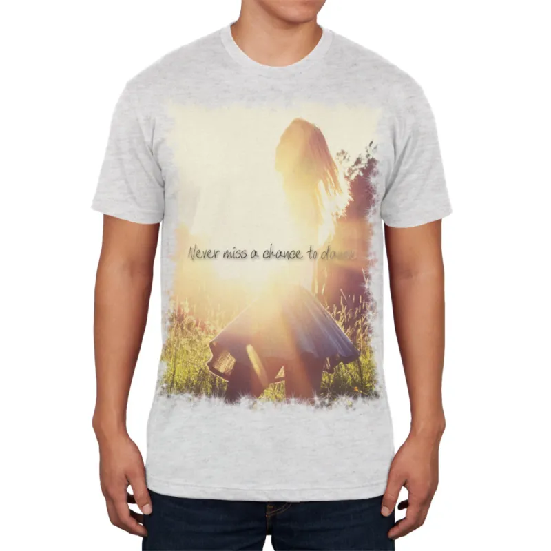Never Miss a Chance to Dance Heather White Adult Soft T-Shirt sold by Old Glory