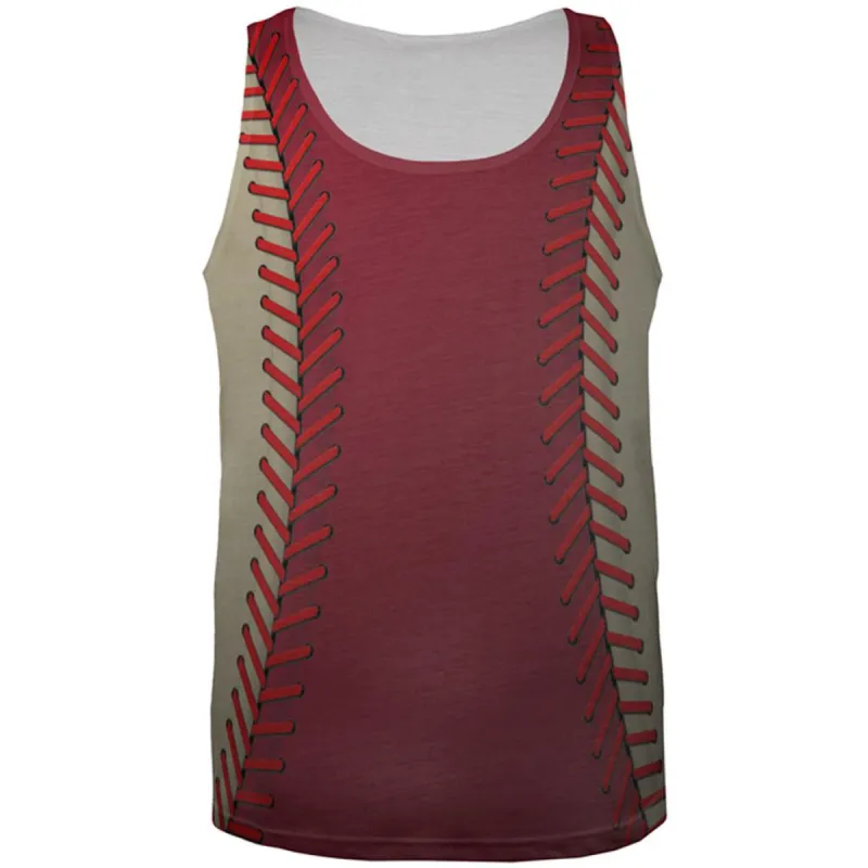 Baseball League Red and Sand All Over Mens Tank Top sold by Old Glory