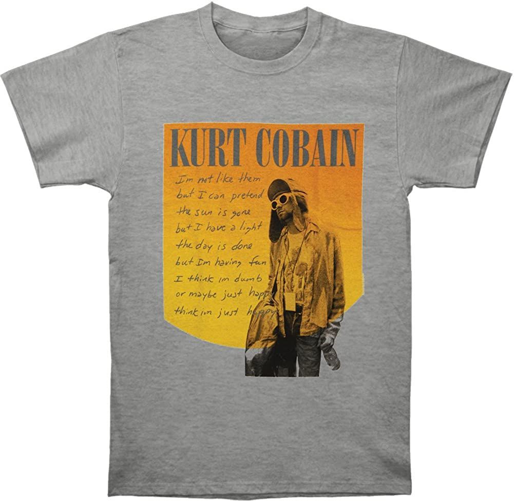 Kurt Cobain - Just Happy Photo Mens T Shirt sold by Old Glory