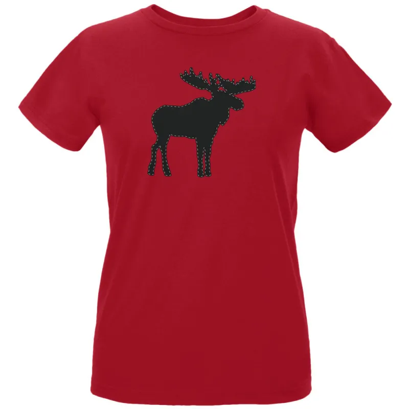 Moose Faux Stitched Womens T Shirt sold by Old Glory