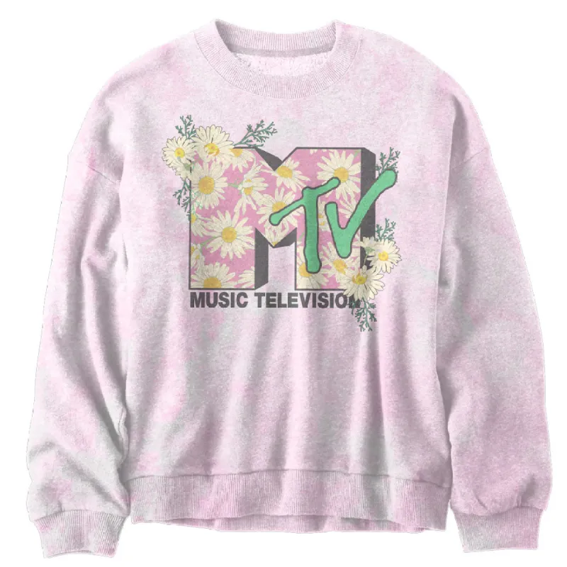 MTV - Daisy Logo Juniors Tie Dye Sweatshirt sold by Old Glory