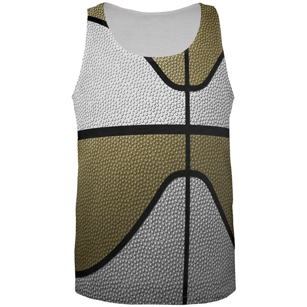 Championship Basketball White & Gold All Over Mens Tank Top sold by Old Glory