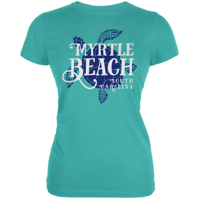 Summer Sun Sea Turtle Myrtle Beach Juniors Soft T Shirt sold by Old Glory