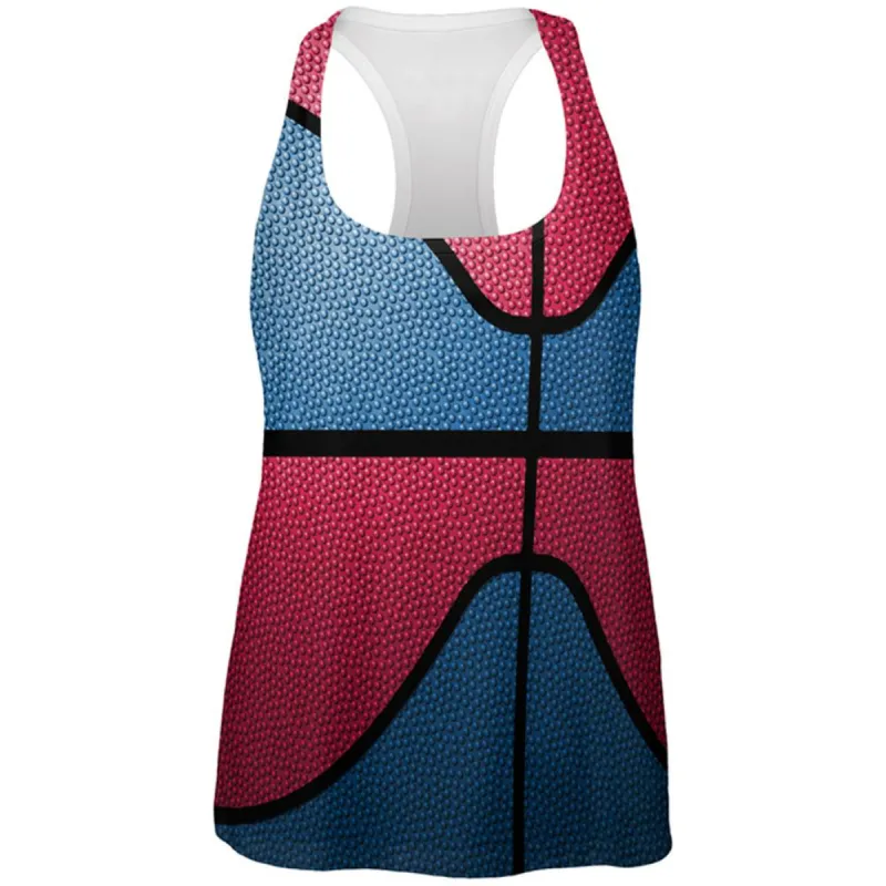 Championship Basketball Blue and Red All Over Womens Work Out Tank Top sold by Old Glory