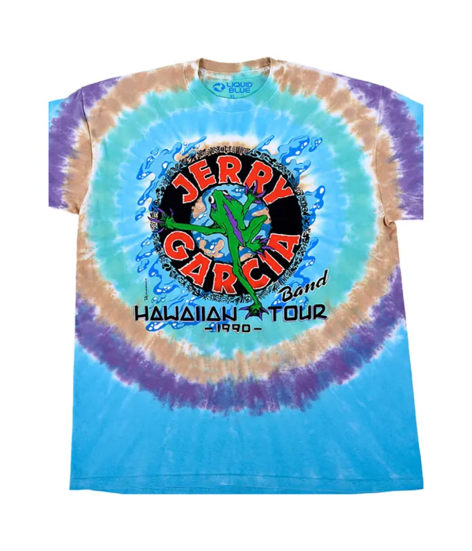 Jerry Garcia - Hawaiian Tour 90 Tie Dye Mens T Shirt sold by Old Glory