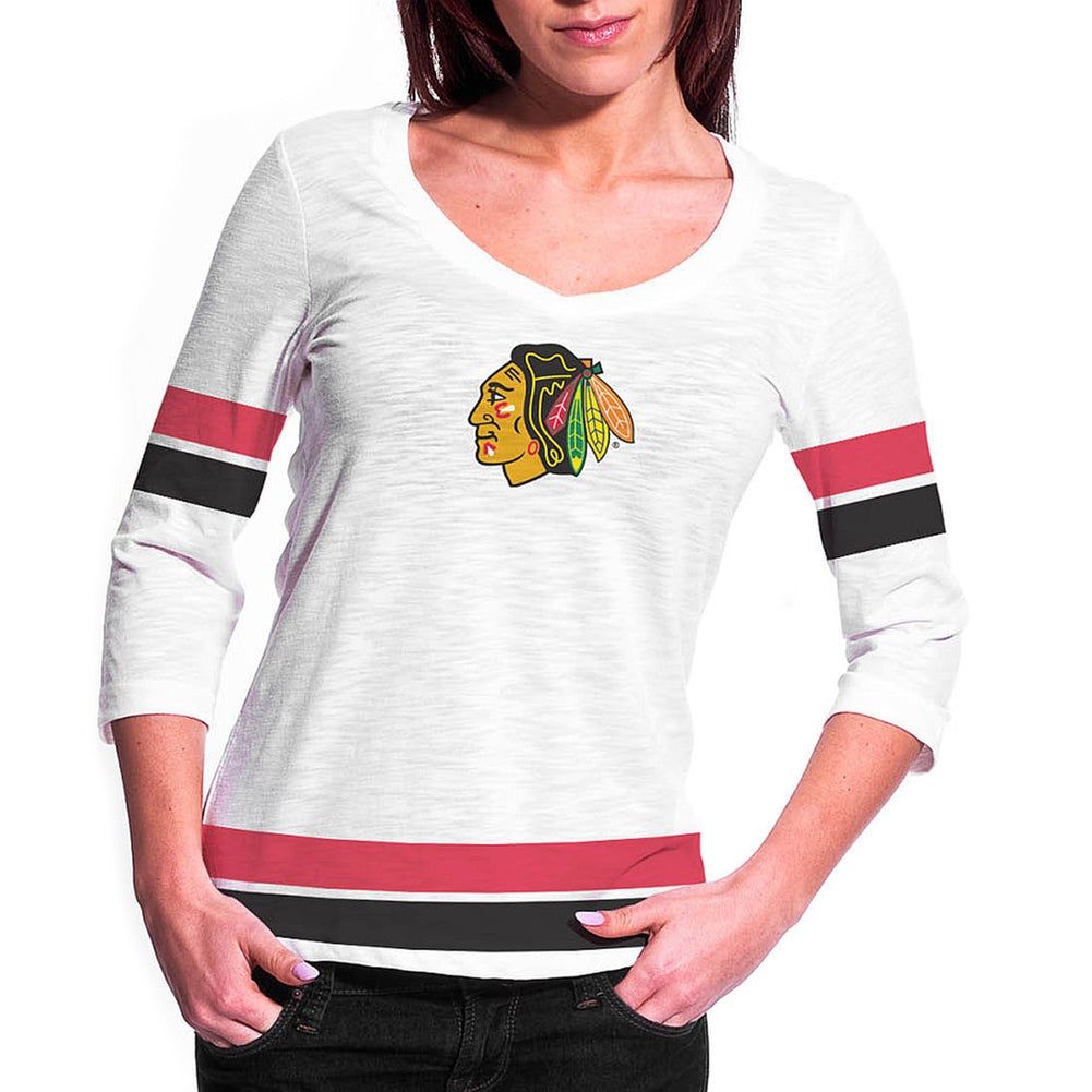 Chicago Blackhawks - Logo Scrimmage Chloe Juniors Long Sleeve T-Shirt sold by Old Glory