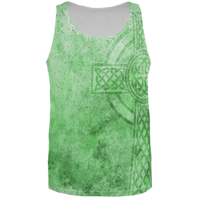 St. Patricks Day Dirty Irish Celtic Cross All Over Mens Tank Top sold by Old Glory