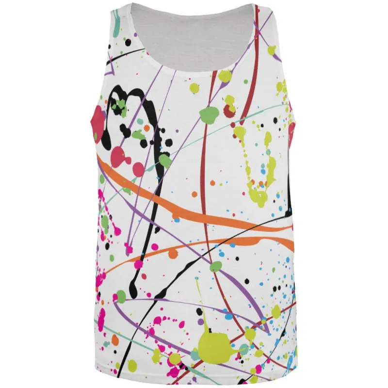 Splatter Paint White All Over Adult Tank Top sold by Old Glory