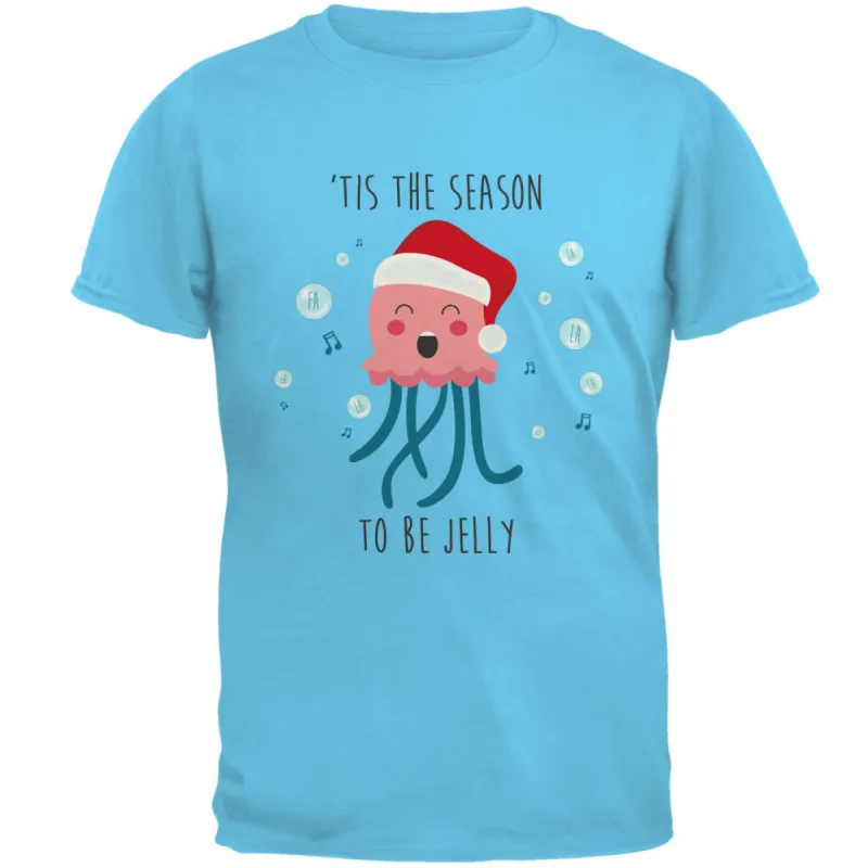 Christmas 'Tis the Season to be Jelly Jolly Jellyfish Pun Mens T Shirt sold by Old Glory
