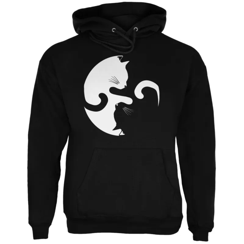 Yin Yang Cat Black Adult Hoodie sold by Old Glory