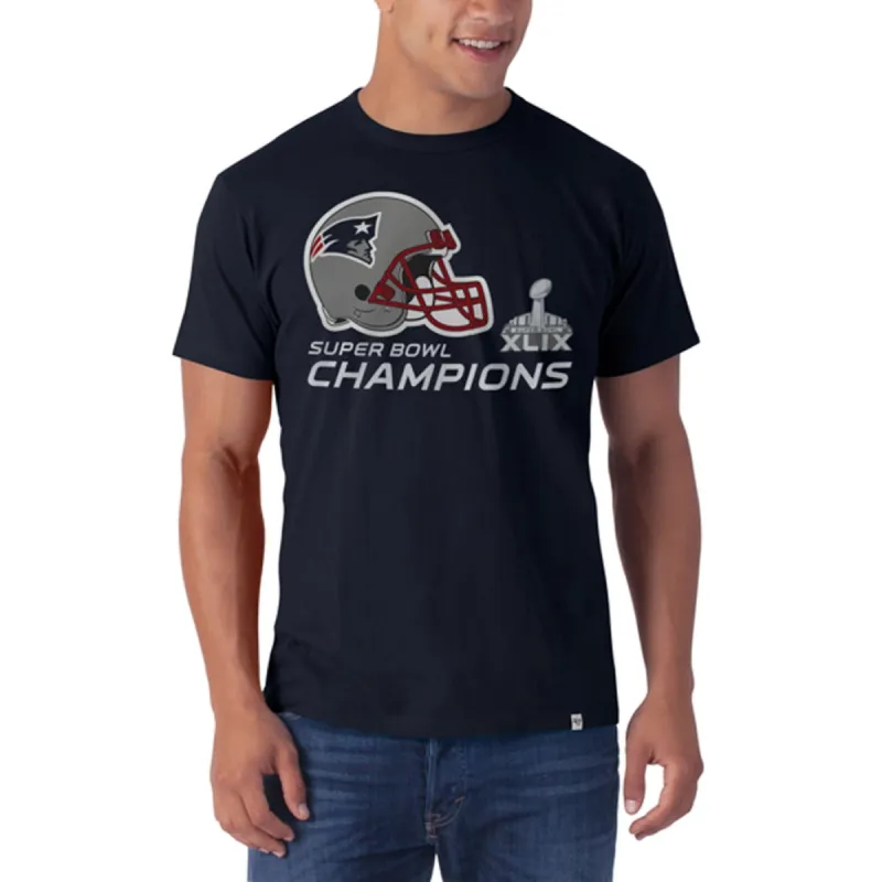 New England Patriots - Super Bowl 49 Champions Helmet Logo All Pro Flanker T-Shirt sold by Old Glory