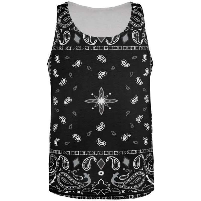 Black Bandana Pattern All Over Adult Tank Top sold by Old Glory