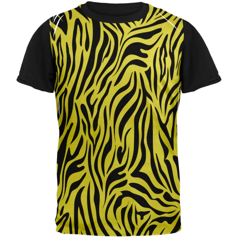 Zebra Print Yellow Adult Black Back T-Shirt sold by Old Glory