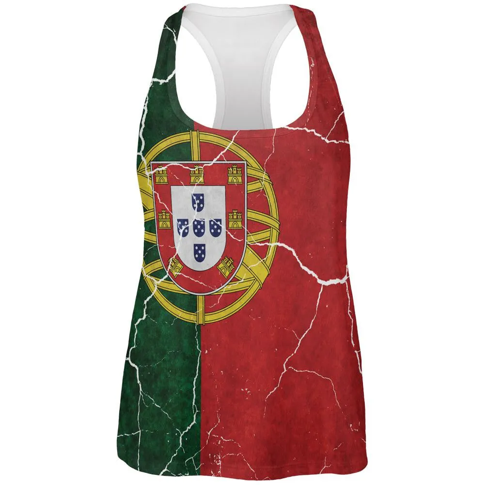 Distressed Portuguese Flag All Over Womens Work Out Tank Top sold by Old Glory