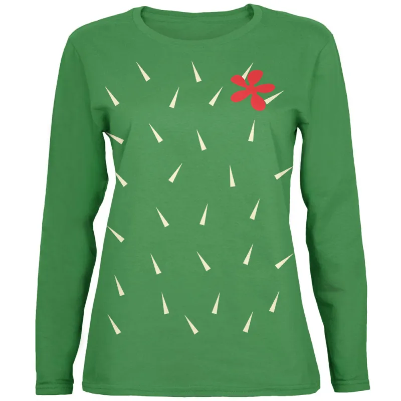Halloween Cactus Costume Womens Long Sleeve T Shirt sold by Old Glory