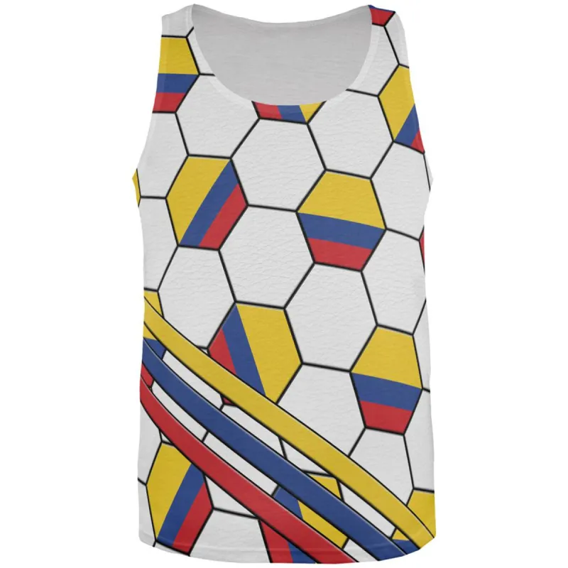 World Cup Colombia Soccer Ball All Over Mens Tank Top sold by Old Glory