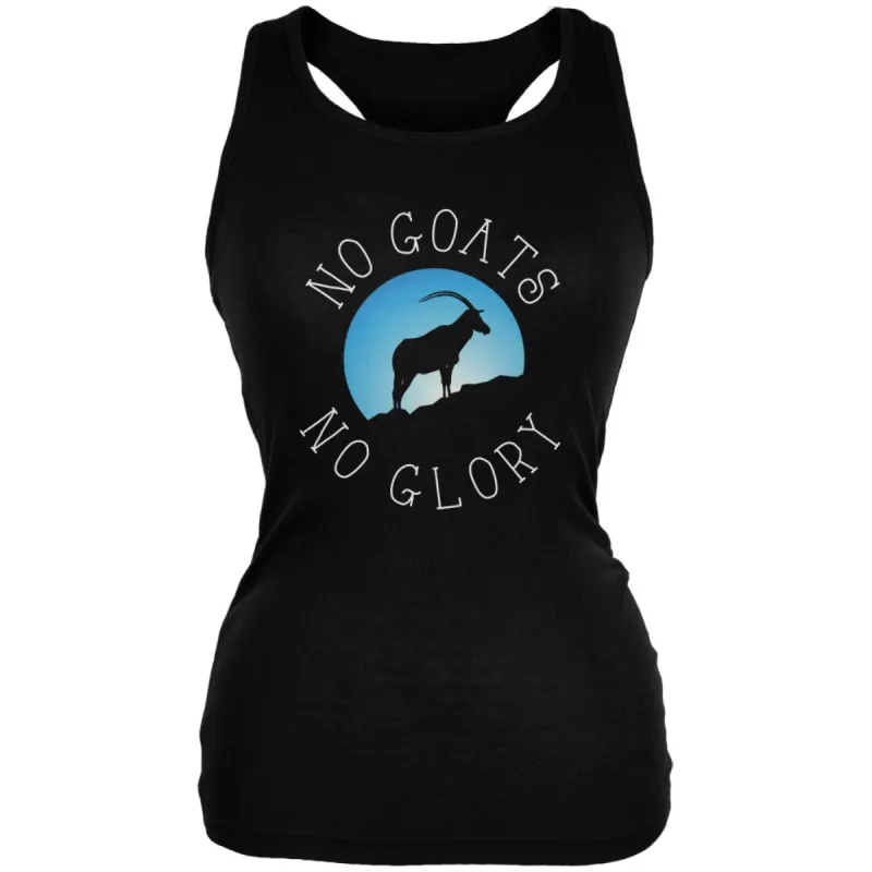 No Guts Goats No Glory Black Juniors Soft Tank Top sold by Old Glory