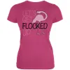 Flamingo Let's get Flocked Up Funny Pun Juniors Soft T Shirt sold by Old Glory