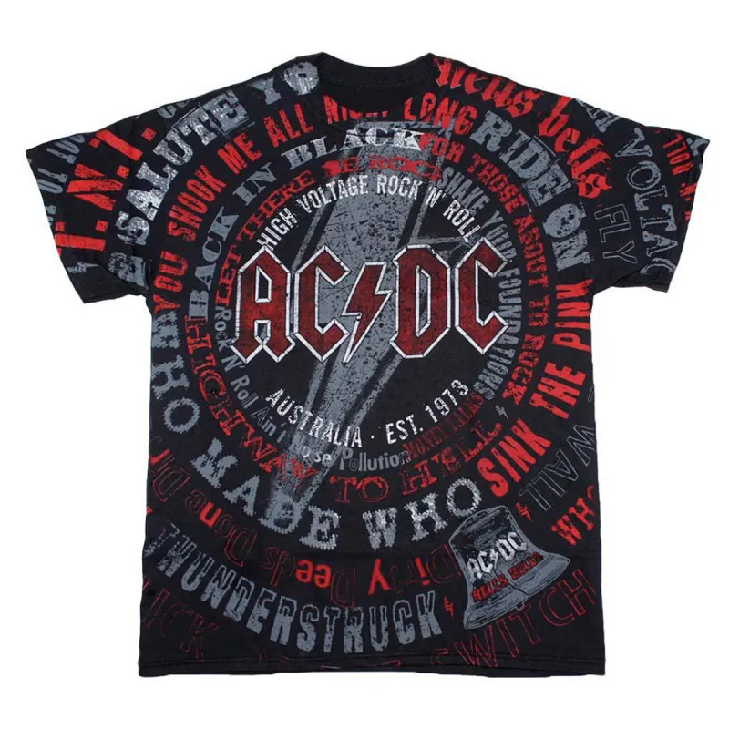 AC/DC - Songs Mens T Shirt sold by Old Glory