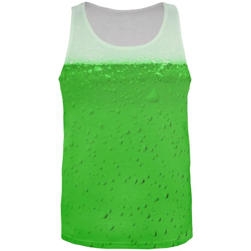 St. Patricks Day Green Beer All Over Adult Tank Top sold by Old Glory