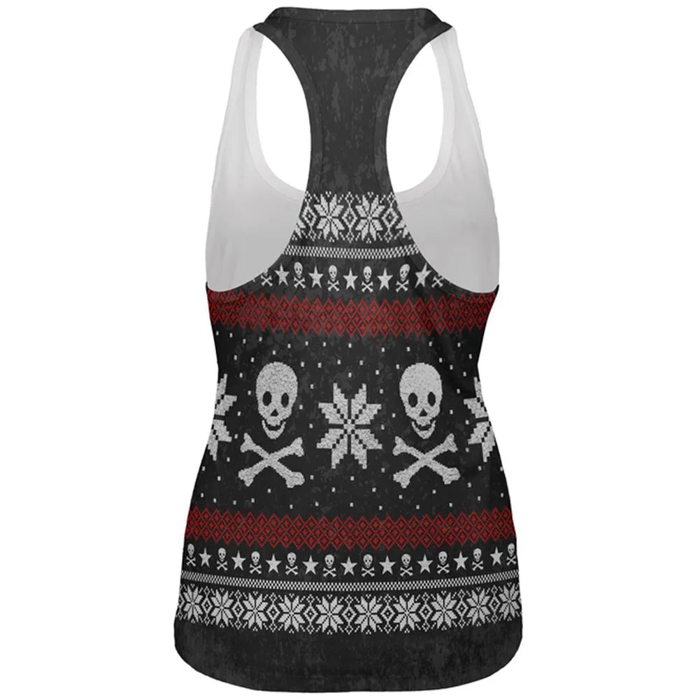 Ugly Christmas Sweater Pirate Skull and Crossbones All Over Womens Work Out Tank Top sold by Old Glory product image thumbnail 2
