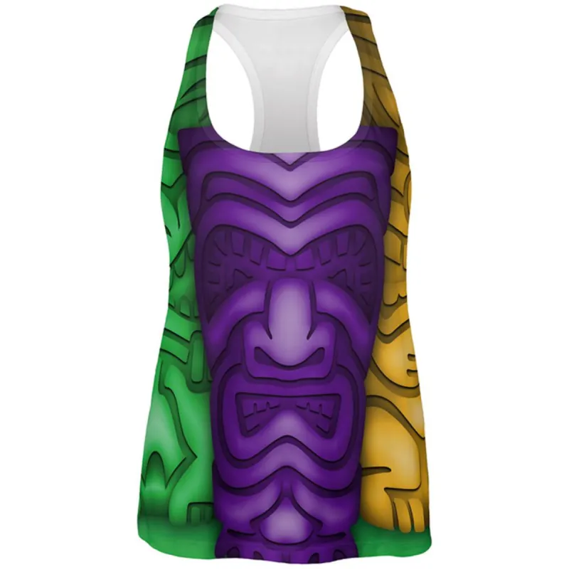 Mardi Gras Tiki Glass Party All Over Womens Work Out Tank Top sold by Old Glory