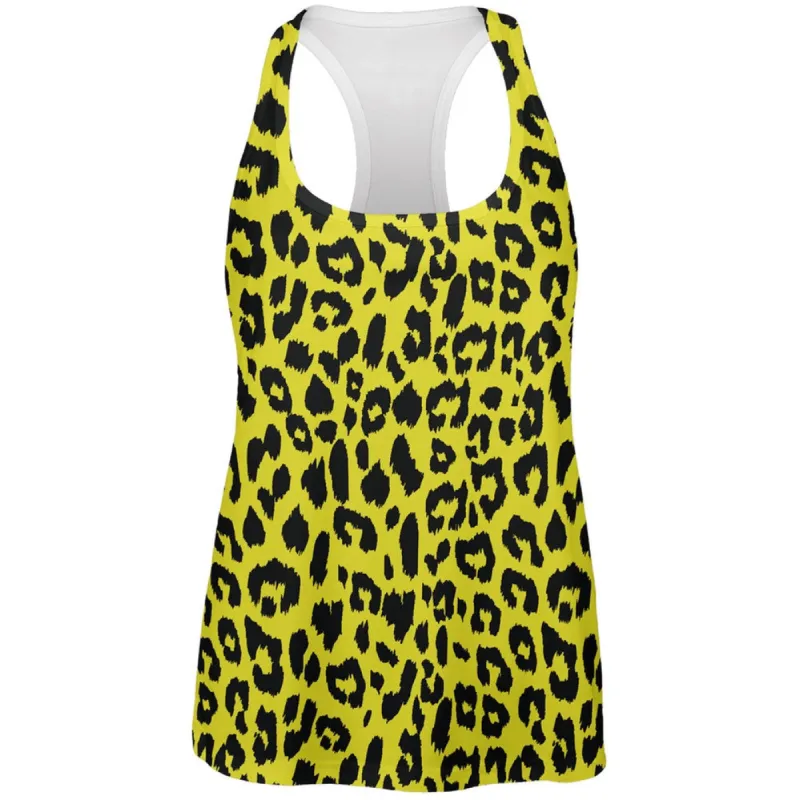 Yellow Cheetah Print All Over Womens Work Out Tank Top sold by Old Glory