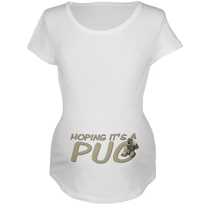 We're Hoping it's a Pug Funny Cute Puppy Maternity Soft T Shirt sold by Old Glory product image thumbnail 2