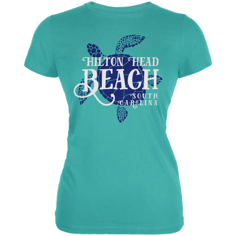 Summer Sun Sea Turtle Hilton Head Beach Juniors Soft T Shirt sold by Old Glory