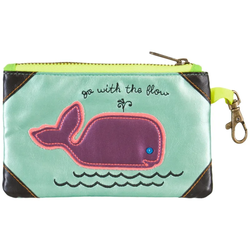 Whale Go With The Flow Vegan Leather ID Pouch sold by Old Glory