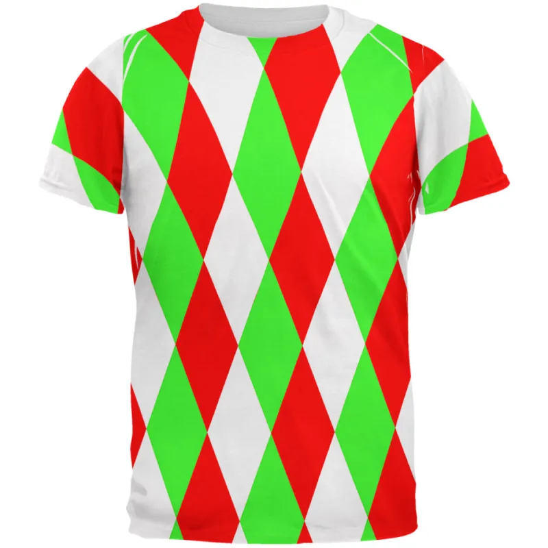 Christmas Jester Harlequin Costume All Over Mens T Shirt sold by Old Glory