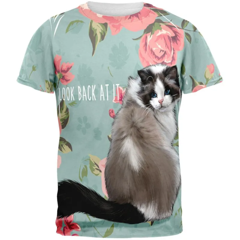 Look Back Cat All Over Adult T-Shirt made by Old Glory