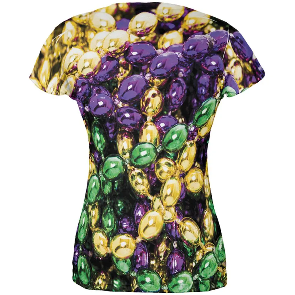 Mardi Gras Beads All Over Juniors T-Shirt sold by Old Glory product image thumbnail 2