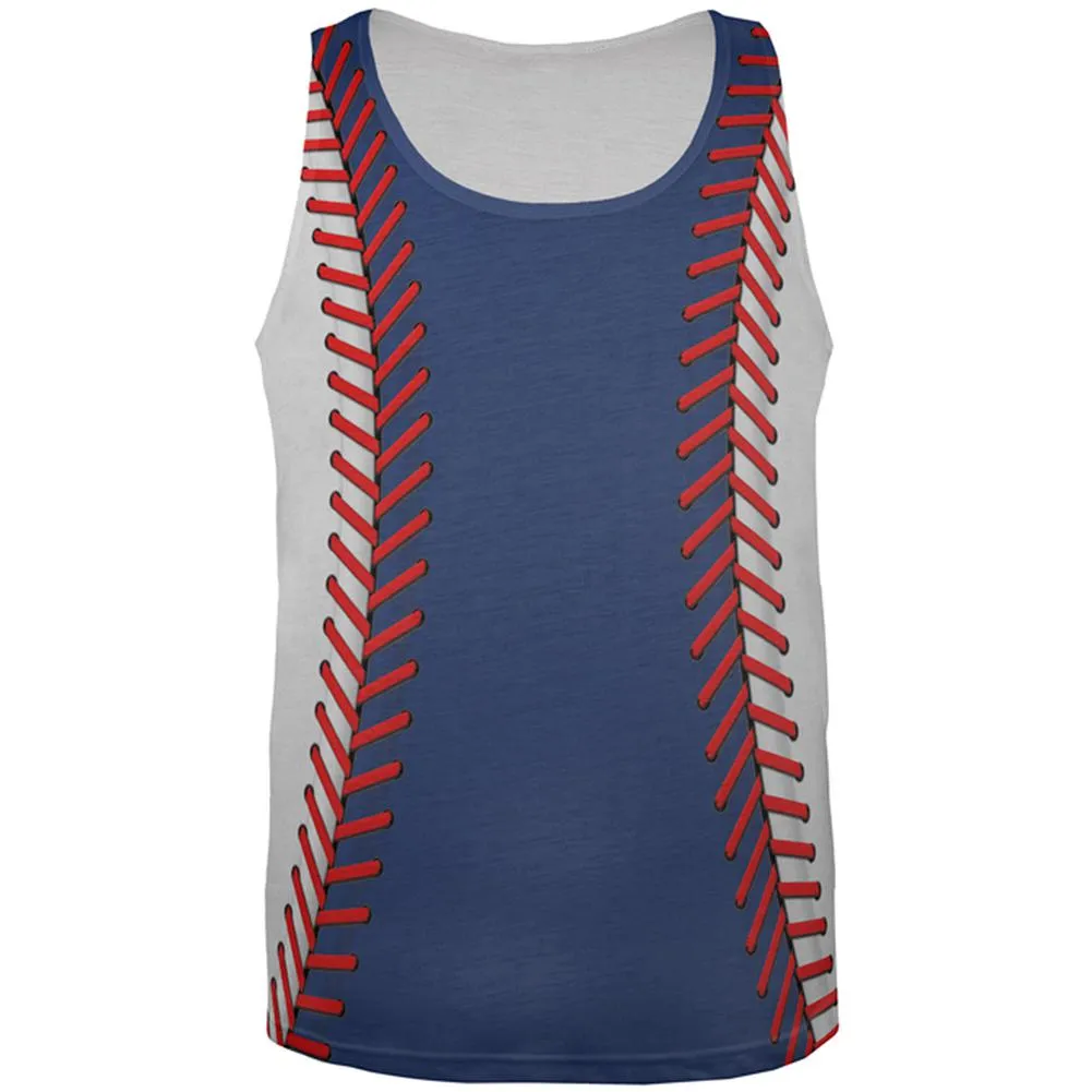 Baseball League Blue and White All Over Mens Tank Top sold by Old Glory